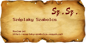 Széplaky Szabolcs névjegykártya