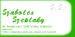 szabolcs szeplaky business card